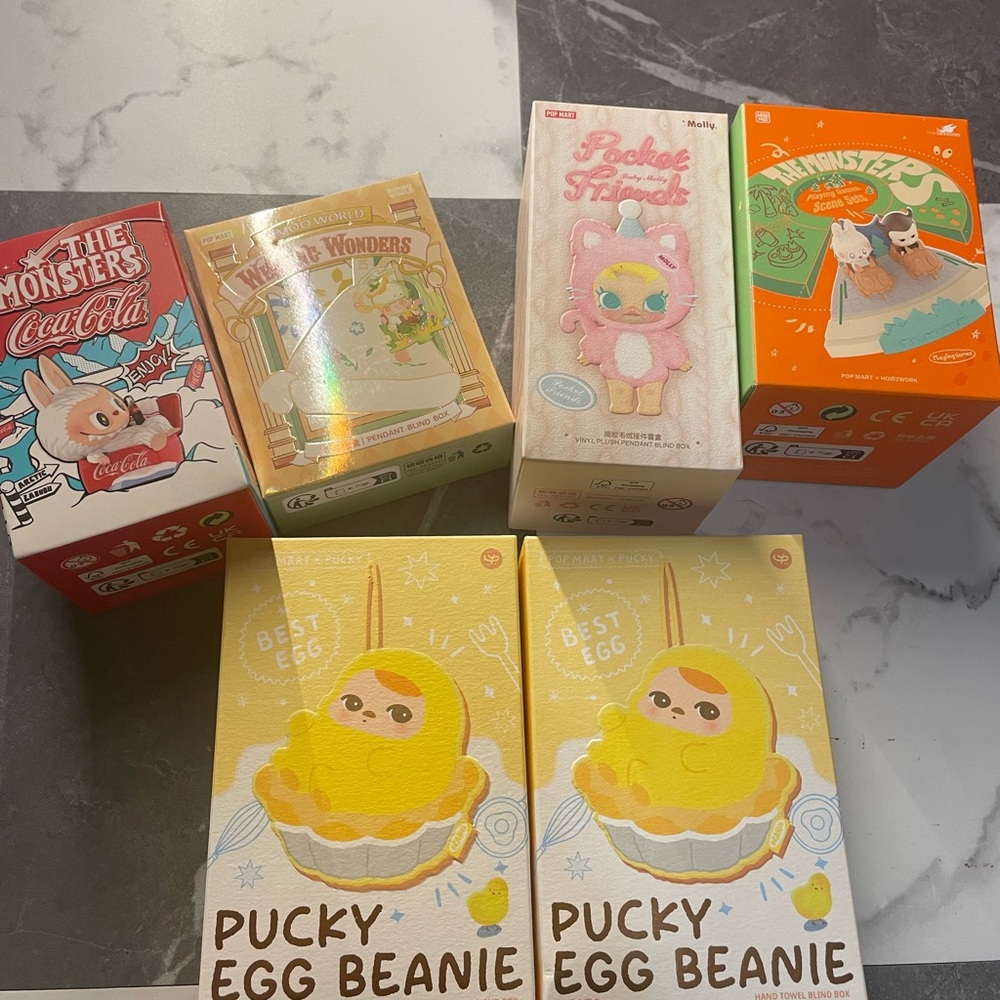 Unopened Popmart Blind box Bundle,Pucky, Molly, Dimoo, & the Monsters